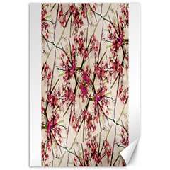 Red Deco Geometric Nature Collage Floral Motif Canvas 20  X 30  (unframed)