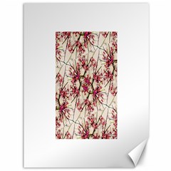 Red Deco Geometric Nature Collage Floral Motif Canvas 36  X 48  (unframed) by dflcprints