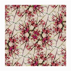 Red Deco Geometric Nature Collage Floral Motif Glasses Cloth (medium) by dflcprints