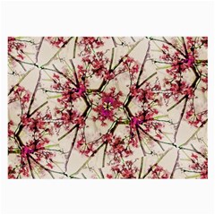 Red Deco Geometric Nature Collage Floral Motif Glasses Cloth (large) by dflcprints