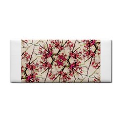 Red Deco Geometric Nature Collage Floral Motif Hand Towel