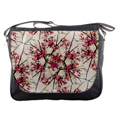 Red Deco Geometric Nature Collage Floral Motif Messenger Bag by dflcprints