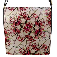 Red Deco Geometric Nature Collage Floral Motif Flap Closure Messenger Bag (small) by dflcprints