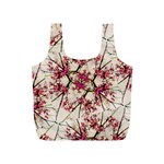 Red Deco Geometric Nature Collage Floral Motif Reusable Bag (S) Back