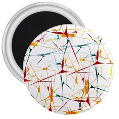 Colorful Splatter Abstract Shapes 3  Button Magnet