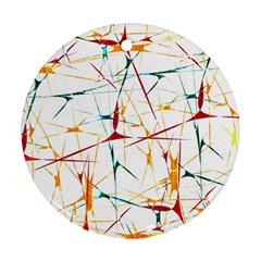 Colorful Splatter Abstract Shapes Round Ornament by dflcprints