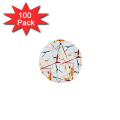 Colorful Splatter Abstract Shapes 1  Mini Button (100 Pack)