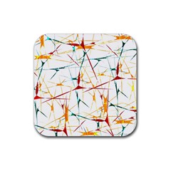 Colorful Splatter Abstract Shapes Drink Coaster (square)