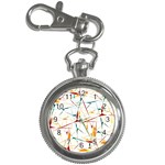 Colorful Splatter Abstract Shapes Key Chain Watch Front