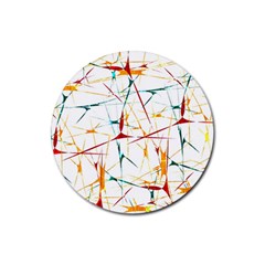 Colorful Splatter Abstract Shapes Drink Coaster (round) by dflcprints