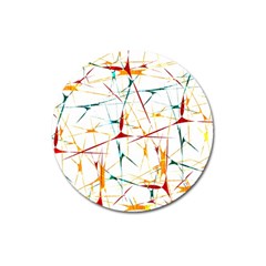 Colorful Splatter Abstract Shapes Magnet 3  (round)