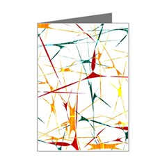 Colorful Splatter Abstract Shapes Mini Greeting Card by dflcprints