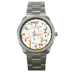 Colorful Splatter Abstract Shapes Sport Metal Watch by dflcprints