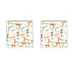 Colorful Splatter Abstract Shapes Cufflinks (square)