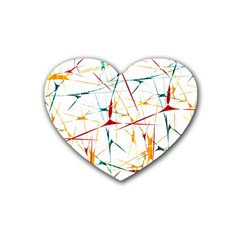 Colorful Splatter Abstract Shapes Drink Coasters 4 Pack (heart) 