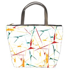 Colorful Splatter Abstract Shapes Bucket Handbag by dflcprints