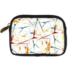 Colorful Splatter Abstract Shapes Digital Camera Leather Case by dflcprints