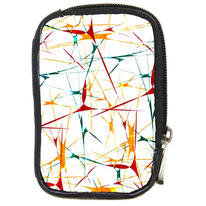 Colorful Splatter Abstract Shapes Compact Camera Leather Case