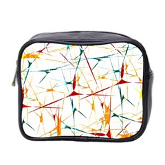 Colorful Splatter Abstract Shapes Mini Travel Toiletry Bag (two Sides) by dflcprints