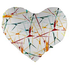 Colorful Splatter Abstract Shapes 19  Premium Heart Shape Cushion by dflcprints