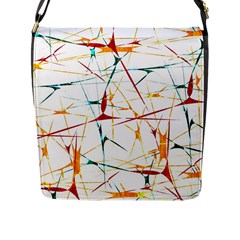 Colorful Splatter Abstract Shapes Flap Closure Messenger Bag (large) by dflcprints