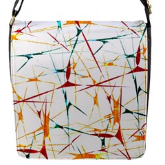 Colorful Splatter Abstract Shapes Flap Closure Messenger Bag (small)