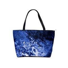 Blue Waves Abstract Art Large Shoulder Bag by LokisStuffnMore