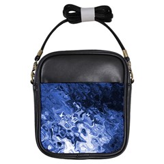 Blue Waves Abstract Art Girl s Sling Bag