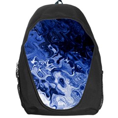 Blue Waves Abstract Art Backpack Bag