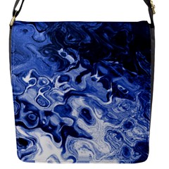 Blue Waves Abstract Art Flap Closure Messenger Bag (small) by LokisStuffnMore