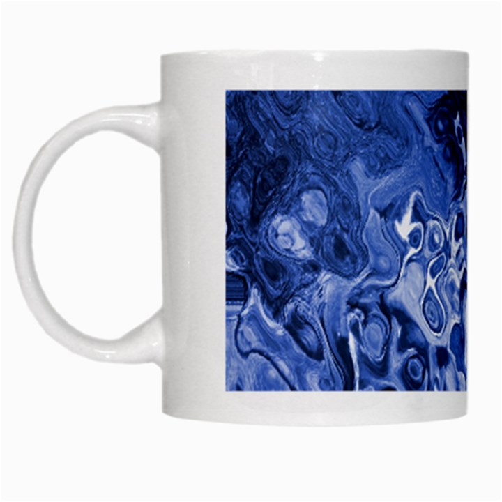 Blue Waves Abstract Art White Coffee Mug