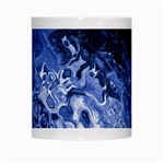 Blue Waves Abstract Art White Coffee Mug Center