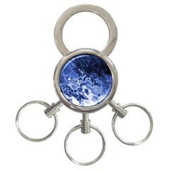 Blue Waves Abstract Art 3-ring Key Chain