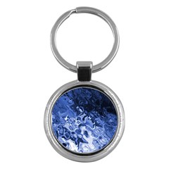 Blue Waves Abstract Art Key Chain (round) by LokisStuffnMore