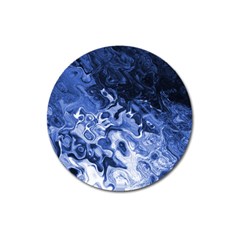 Blue Waves Abstract Art Magnet 3  (round)