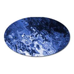 Blue Waves Abstract Art Magnet (oval) by LokisStuffnMore