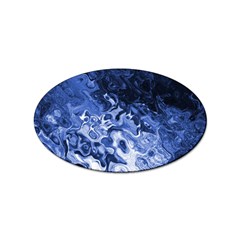 Blue Waves Abstract Art Sticker 100 Pack (oval)