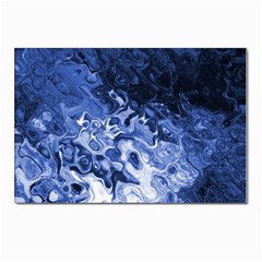 Blue Waves Abstract Art Postcard 4 x 6  (10 Pack) by LokisStuffnMore