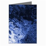 Blue Waves Abstract Art Greeting Card (8 Pack) Left