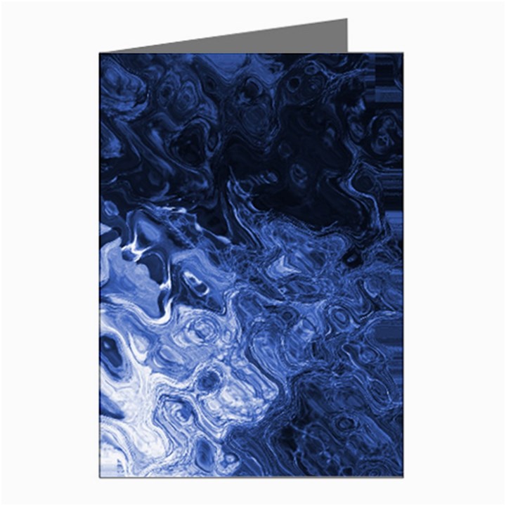 Blue Waves Abstract Art Greeting Card (8 Pack)