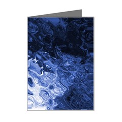 Blue Waves Abstract Art Mini Greeting Card