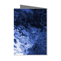 Blue Waves Abstract Art Mini Greeting Card (8 Pack) by LokisStuffnMore