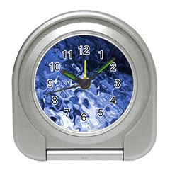 Blue Waves Abstract Art Desk Alarm Clock