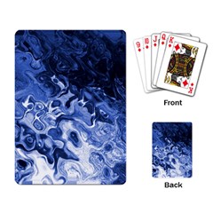 Blue Waves Abstract Art Playing Cards Single Design by LokisStuffnMore