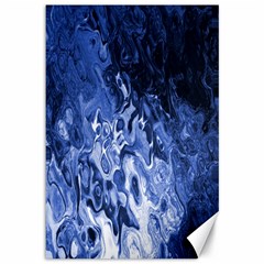 Blue Waves Abstract Art Canvas 12  X 18  (unframed) by LokisStuffnMore