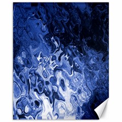 Blue Waves Abstract Art Canvas 16  X 20  (unframed)