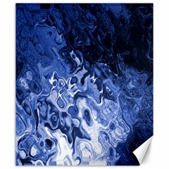 Blue Waves Abstract Art Canvas 20  X 24  (unframed)