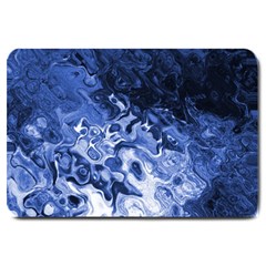 Blue Waves Abstract Art Large Door Mat