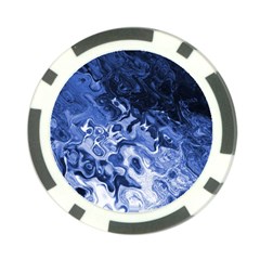 Blue Waves Abstract Art Poker Chip