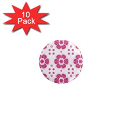 Sweety Pink Floral Pattern 1  Mini Button Magnet (10 Pack)